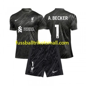 Fußballtrikots Liverpool Alisson Becker 1 Torwart Kinder 2024-2025 Kurzarm Heimtrikotsatz kaufen